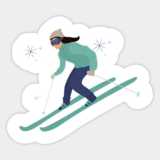 Skiing Sticker